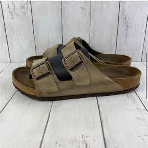 Birkenstock Arizona Soft Footbed Taupe Tan Suede Sandals Unisex Mens Size 11 44